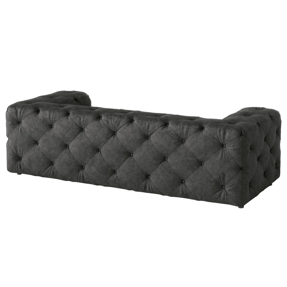 3-SITZER-SOFA Mikrofaser Anthrazit  - Anthrazit/Schwarz, Design, Kunststoff/Textil (230/71/100cm) - P & B