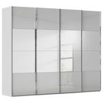 SCHWEBETÜRENSCHRANK  in Seidengrau  - Chromfarben/Seidengrau, Design, Glas/Holzwerkstoff (271/223/68cm) - Novel