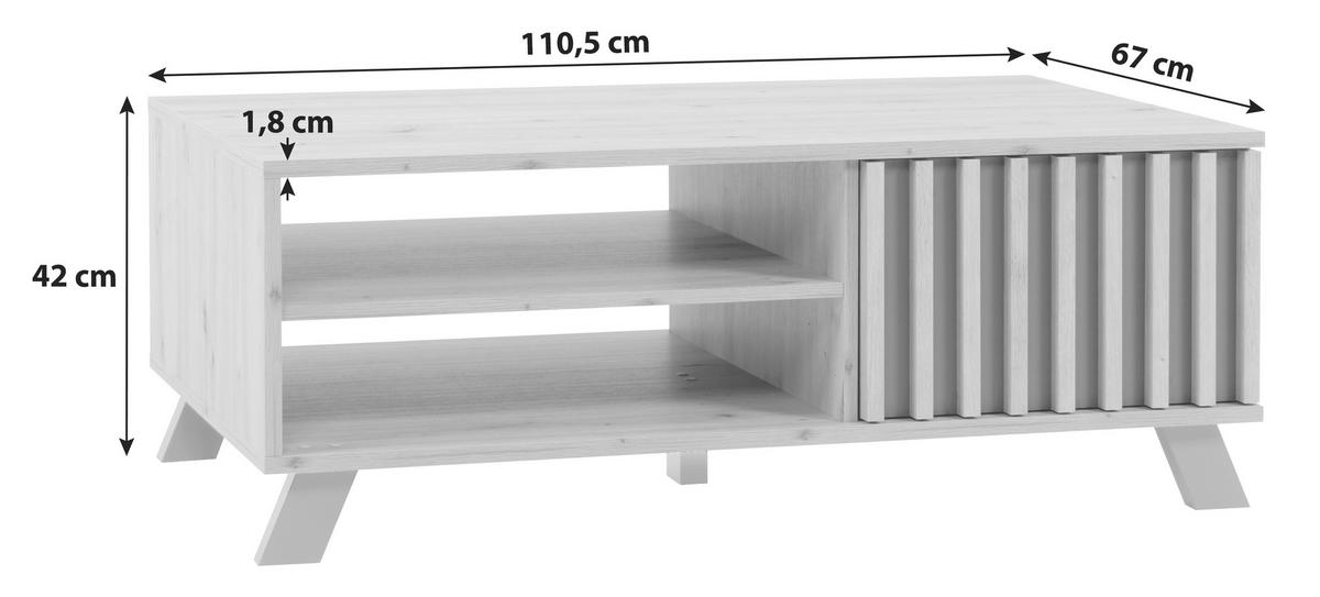 COUCHTISCH in Holzwerkstoff 110,5/67/42 cm  - Anthrazit/Eiche Artisan, Lifestyle, Holzwerkstoff (110,5/67/42cm) - MID.YOU