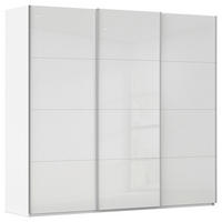 SCHWEBETÜRENSCHRANK 242/223/68 cm 3-türig Weiß, Weiß Hochglanz  - Weiß Hochglanz/Alufarben, Basics, Holzwerkstoff/Metall (242/223/68cm) - Novel