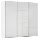 SCHWEBETÜRENSCHRANK 242/223/68 cm 3-türig Weiß, Weiß Hochglanz  - Weiß Hochglanz/Alufarben, Basics, Holzwerkstoff/Metall (242/223/68cm) - Novel