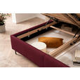POLSTERBETT Matratze, Lattenrost, Topper Bordeaux 180/200 cm - Bordeaux/Schwarz, KONVENTIONELL, Leder/Holz (180/200cm) - Novel