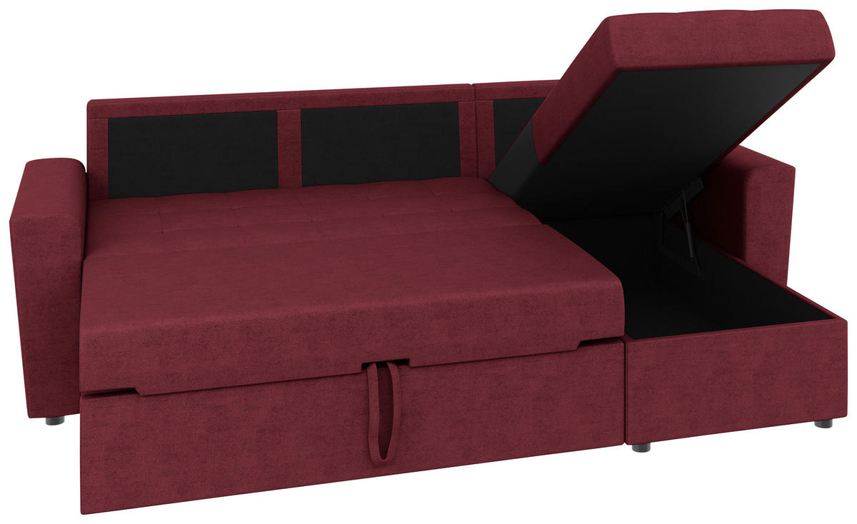 ECKSOFA TERMOLI in Jacquard Rot  231/155 cm  - Rot/Schwarz, Design, Kunststoff/Textil (231/155cm) - MID.YOU