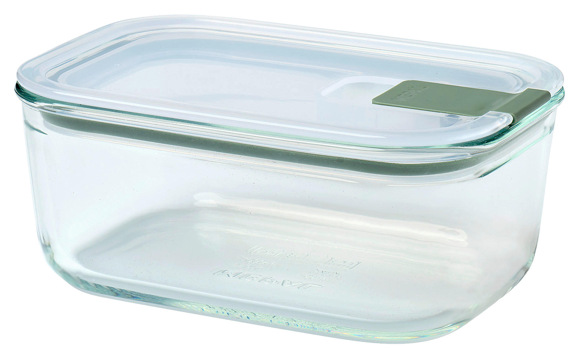 FRISCHHALTEDOSE EASYCLIP 0,45 L  - Transparent/Olivgrün, KONVENTIONELL, Glas/Kunststoff (13,9/9,9/7cm) - Mepal