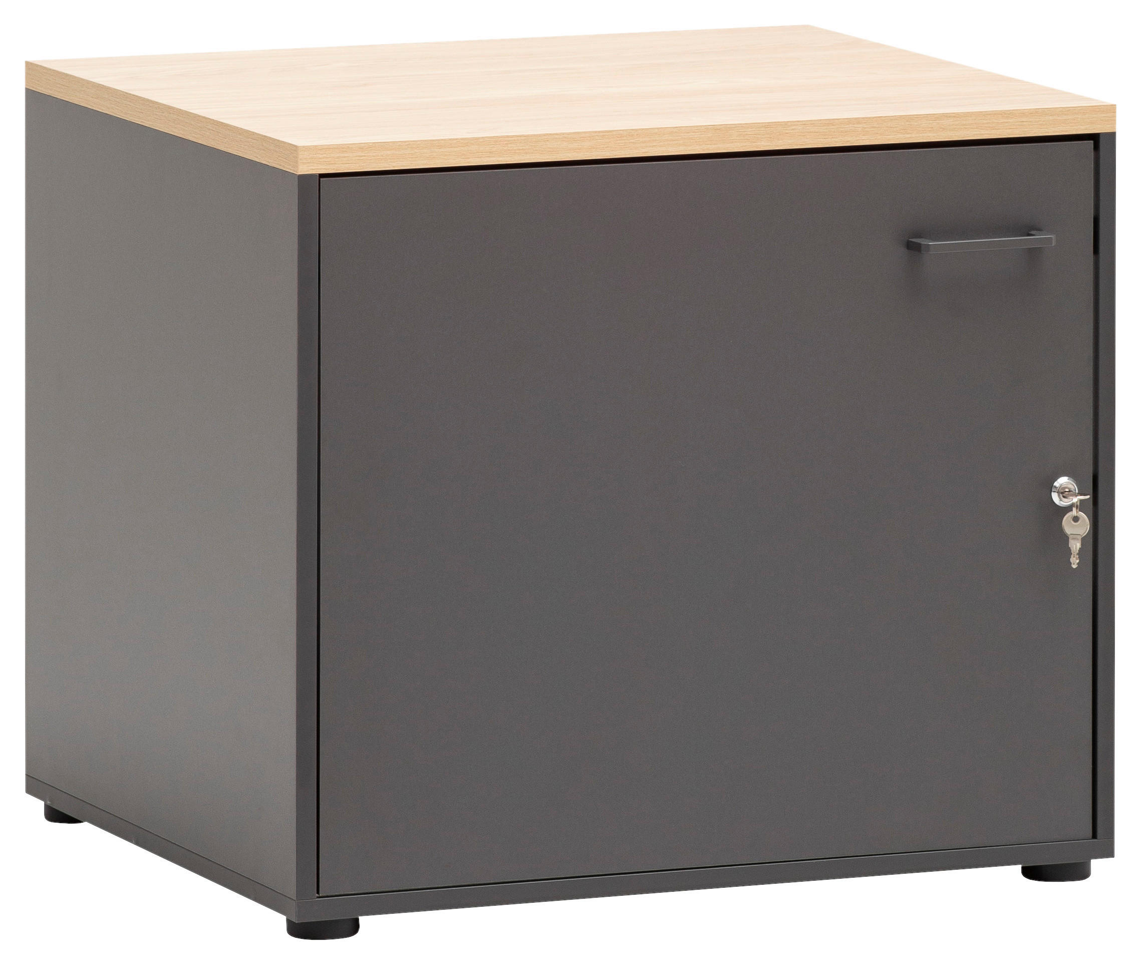 Mid.you Mehrzweckschrank Solea Anthrazit, Eiche 67.1x60x60 cm