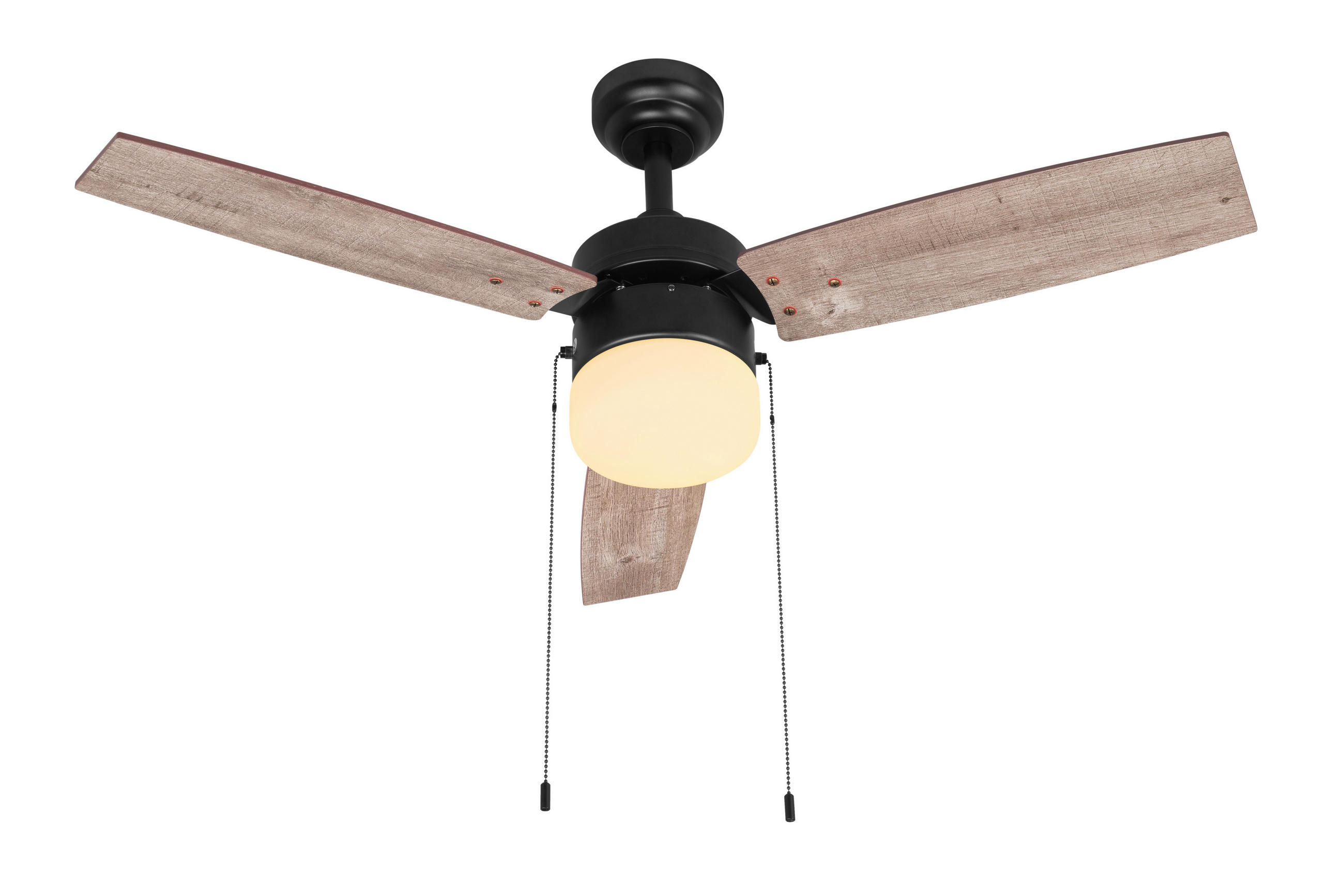 PLAFONSKI VENTILATOR - boja hrasta/crna, Osnovno, metal/drvo (107cm) - Mican