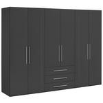 DREHTÜRENSCHRANK  in Anthrazit, Anthrazit Hochglanz  - Anthrazit/Anthrazit Hochglanz, KONVENTIONELL, Holzwerkstoff/Metall (292,8/218,6/59,6cm) - Xora