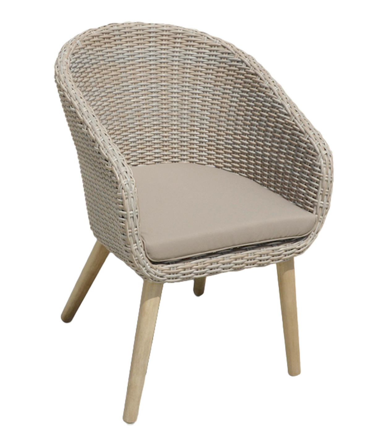 GARTENSTUHL-SET Akazie Aluminium Akaziefarben, Beige  - Beige/Hellgrau, Basics, Holz/Kunststoff (62/82/66cm) - Gardenson