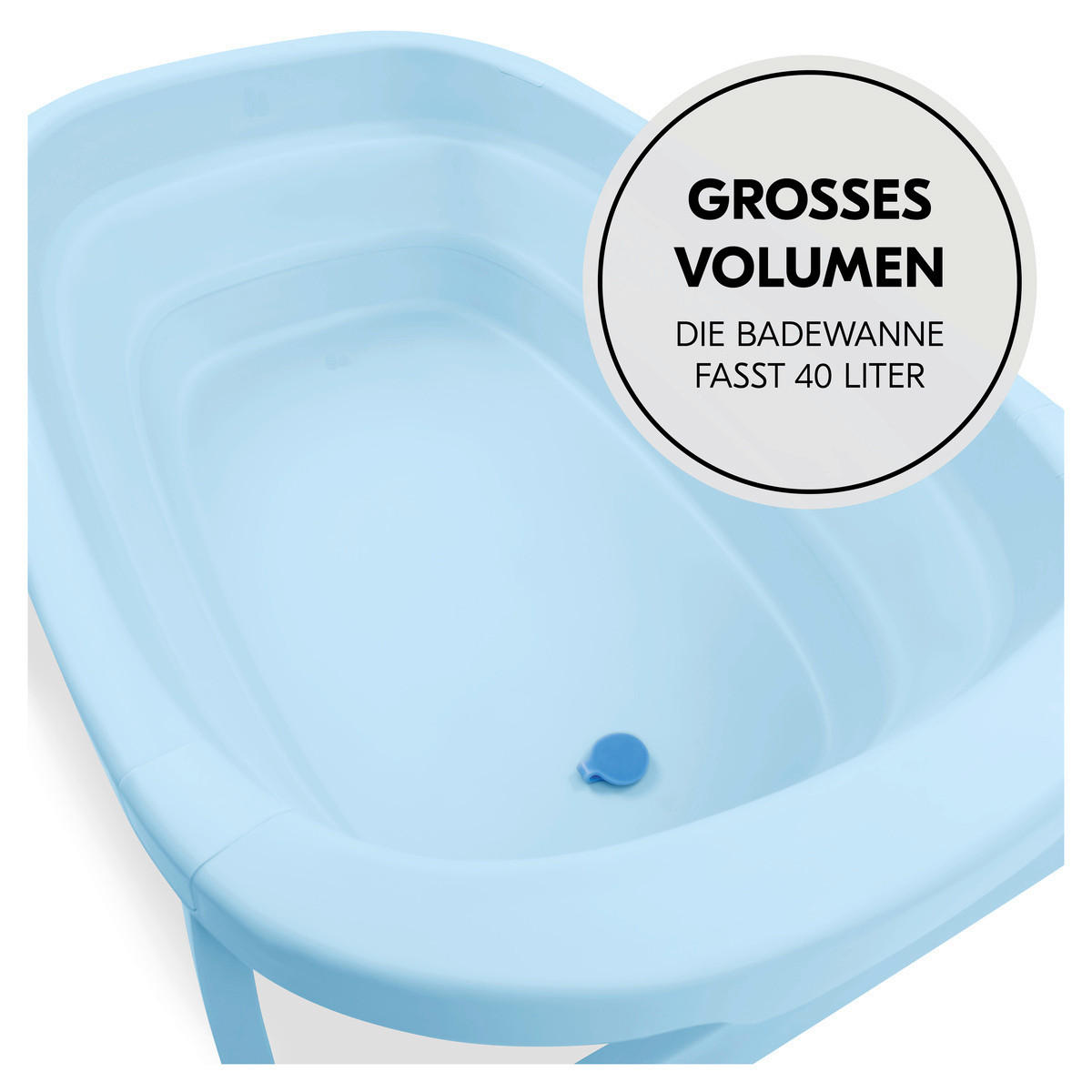 BABYBADEWANNE Wash N Fold  - Hellblau, Basics, Kunststoff (48/25/80cm) - Hauck