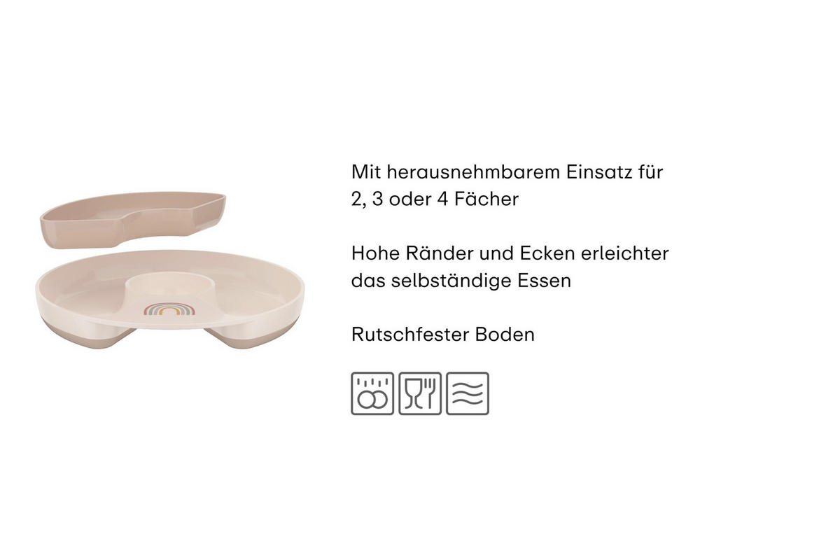 KINDERTELLER Mio  - Salbeigrün/Multicolor, Basics, Kunststoff (20cm) - Mepal