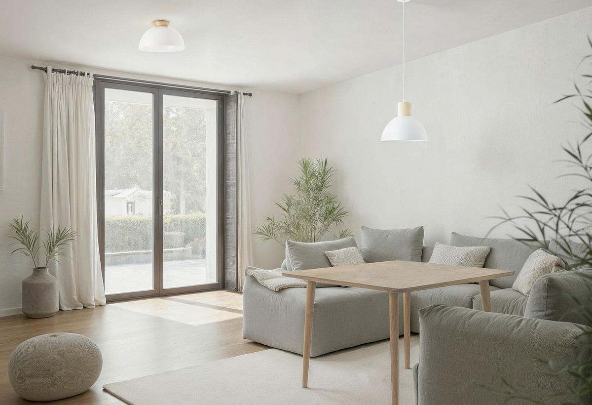 HÄNGELEUCHTE 34/120 cm   - Hellbraun/Weiß, KONVENTIONELL, Holz/Metall (34/120cm) - Brilliant