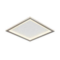 STROPNÉ LED SVIETIDLO, 45/45/6,1 cm - čierna/chrómová, Trend, kov/plast (45/45/6,1cm) - Novel