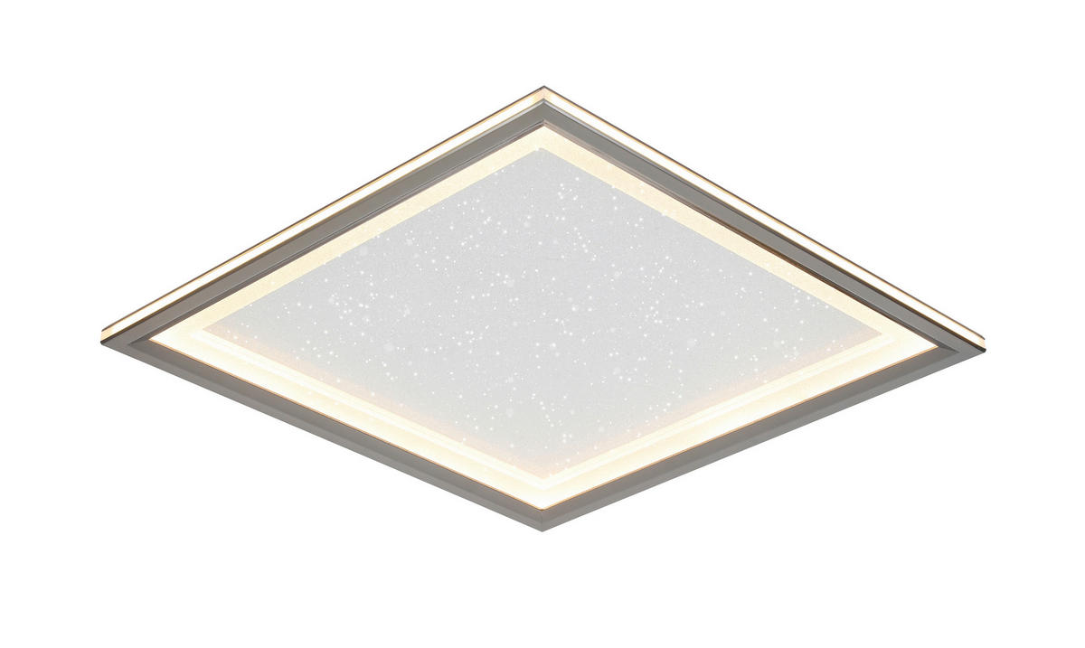 STROPNÉ LED SVIETIDLO, 45/45/6,1 cm - čierna/chrómová, Trend, kov/plast (45/45/6,1cm) - Novel