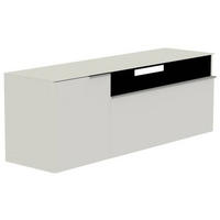 LOWBOARD  in 160/65/45 cm  - Weiss/Alufarben, Design, Glas/Holzwerkstoff (160/65/45cm) - Moderano