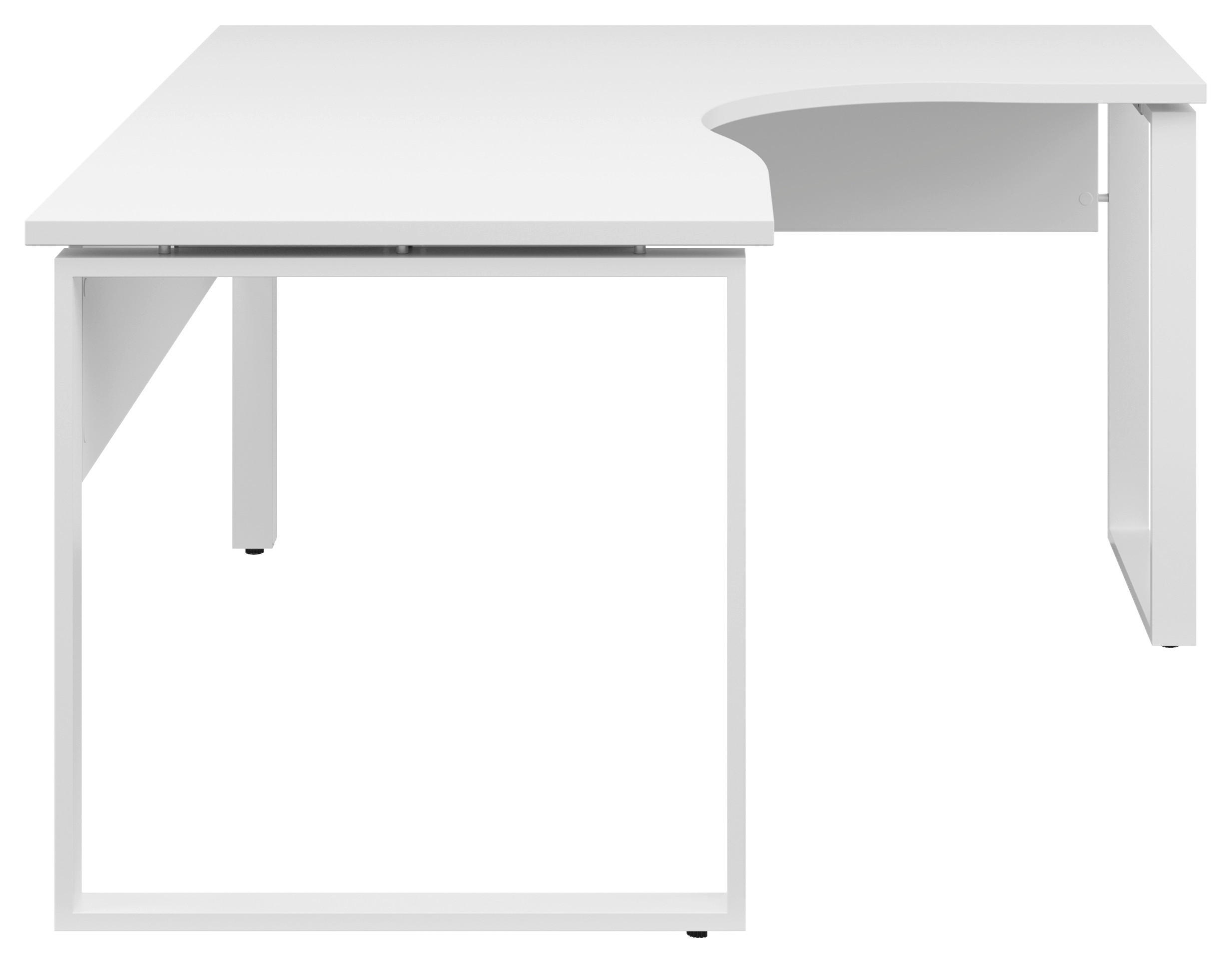 ECKSCHREIBTISCH 160/140/77,8 cm Weiss  - Weiss, Konventionell, Holzwerkstoff/Metall (160/140/77,8cm) - Voleo
