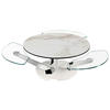 COUCHTISCH in Metall, Glas, Keramik 132-85/125/40 cm  - Chromfarben/Weiss, Design, Glas/Keramik (132-85/125/40cm) - Naos
