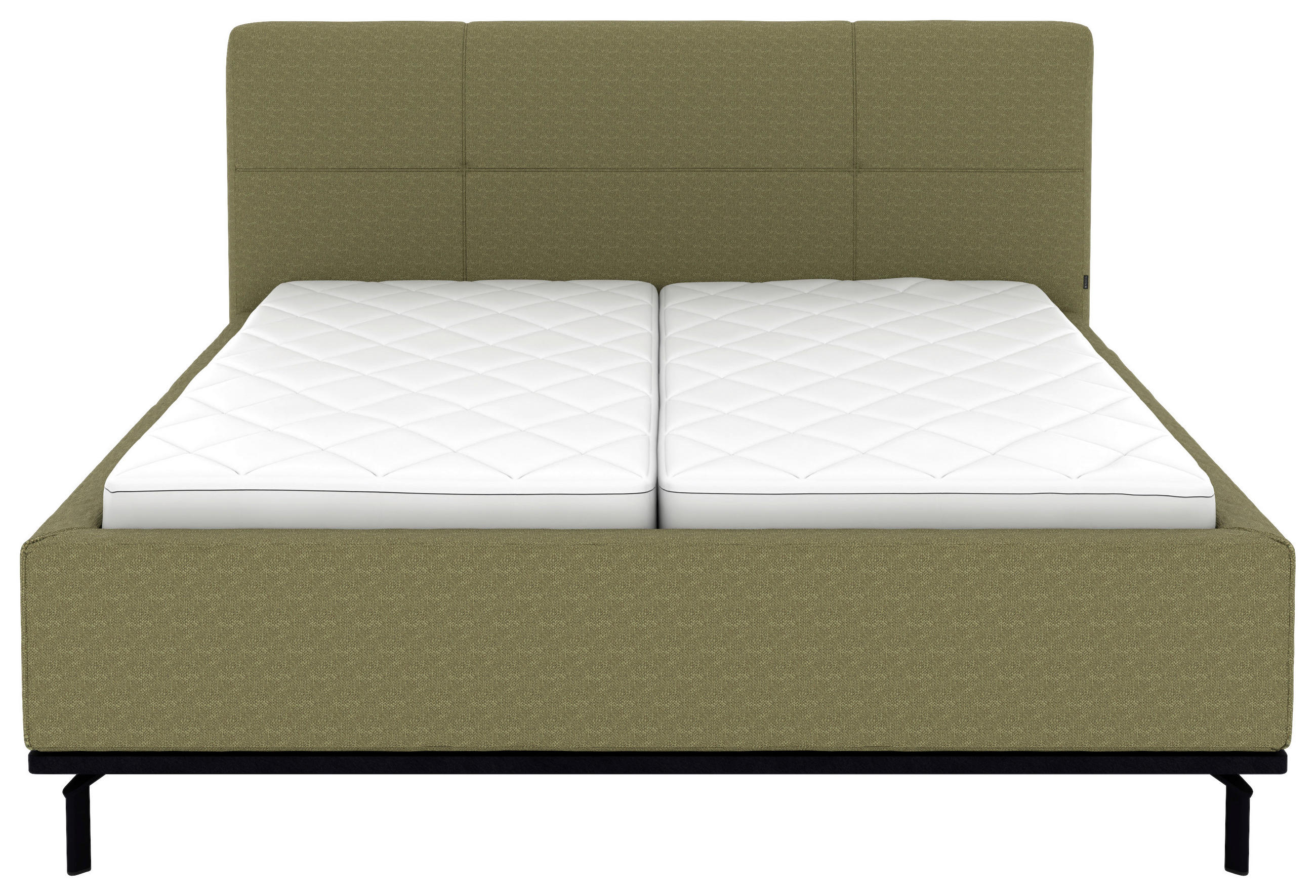 Thumbnail - Musterring Polsterbett, Olivgrün, Textil, Birke, Buche, massiv, H2 + H3, Höhe ca. 20 cm, 180x200 cm, atmungsaktiv,in ver...