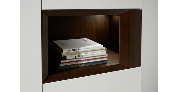 HIGHBOARD 150/145,3/37,1 cm - Nussbaumfarben/Weiß, Design, Holz/Holzwerkstoff (150/145,3/37,1cm) - Dieter Knoll