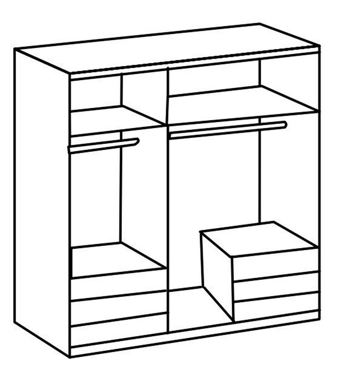 DREHTÜRENSCHRANK in Weiss, Eichefarben  - Chromfarben/Weiss, Modern, Glas/Holzwerkstoff (150/216/58cm) - MID.YOU
