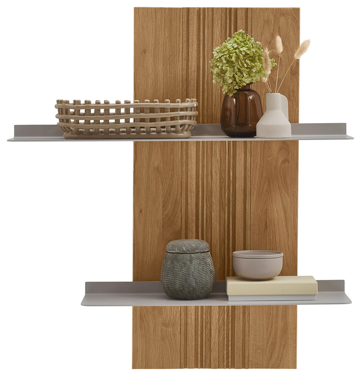 WANDBOARD Wildeiche massiv Perlmutt, Wildeiche  - Wildeiche/Perlmutt, Design, Holz/Metall (70/77/20,8cm) - Valnatura