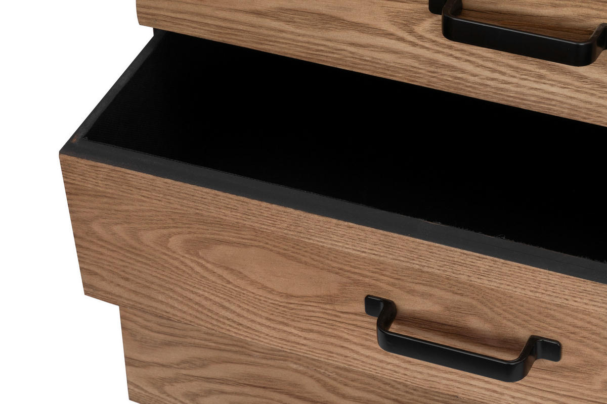 KOMMODE  in 120/80/38 cm  - Hellbraun/Schwarz, Design, Holz/Holzwerkstoff (120/80/38cm) - P & B