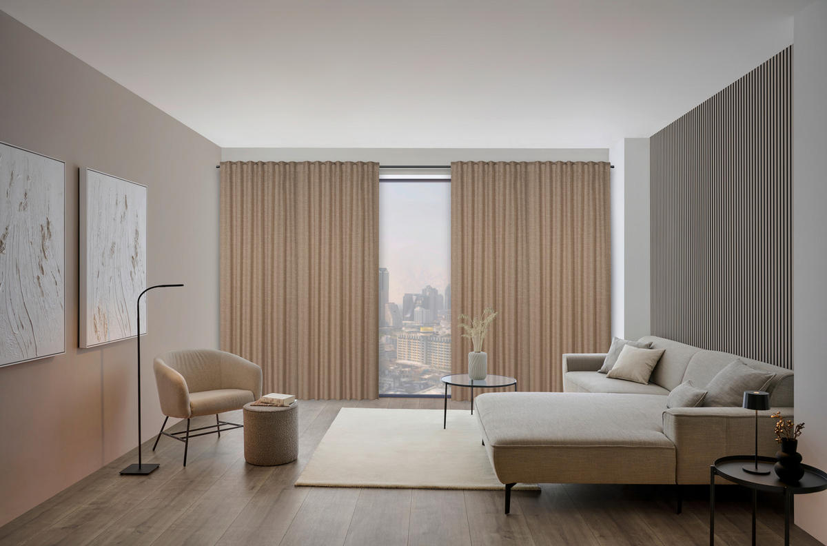 FERTIGVORHANG blickdicht  - Champagner, Design, Textil (140/245cm) - Dieter Knoll