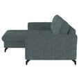 ECKSOFA in Flachgewebe, Leinenoptik Blau  - Blau/Schwarz, Design, Textil/Metall (170/242cm) - Xora