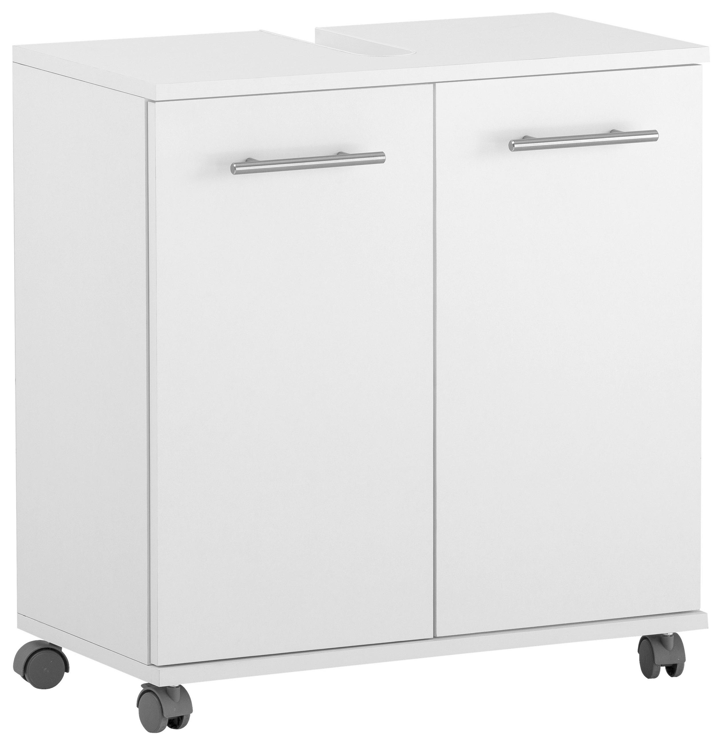 WASCHBECKENUNTERSCHRANK 60/63,4/32,6 cm  - Weiss/Edelstahlfarben, Konventionell, Holzwerkstoff/Kunststoff (60/63,4/32,6cm) - Stylife