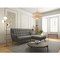 ECKSOFA in Webstoff Dunkelgrau  - Eichefarben/Dunkelgrau, Konventionell, Holz/Textil (173/107/250cm) - Trendmanufaktur
