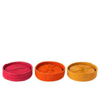 GLASUNTERSETZER  - Pink/Gelb, Basics, Naturmaterialien (11/11/1cm)