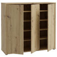 SCHUHSCHRANK 109,2/99,1/34,9 cm  - Eiche Artisan/Grau, MODERN, Holzwerkstoff/Kunststoff (109,2/99,1/34,9cm) - Xora