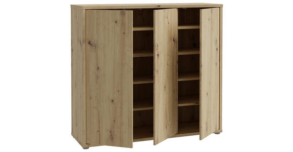 SCHUHSCHRANK 109,2/99,1/34,9 cm  - Eiche Artisan/Grau, MODERN, Holzwerkstoff/Kunststoff (109,2/99,1/34,9cm) - Xora