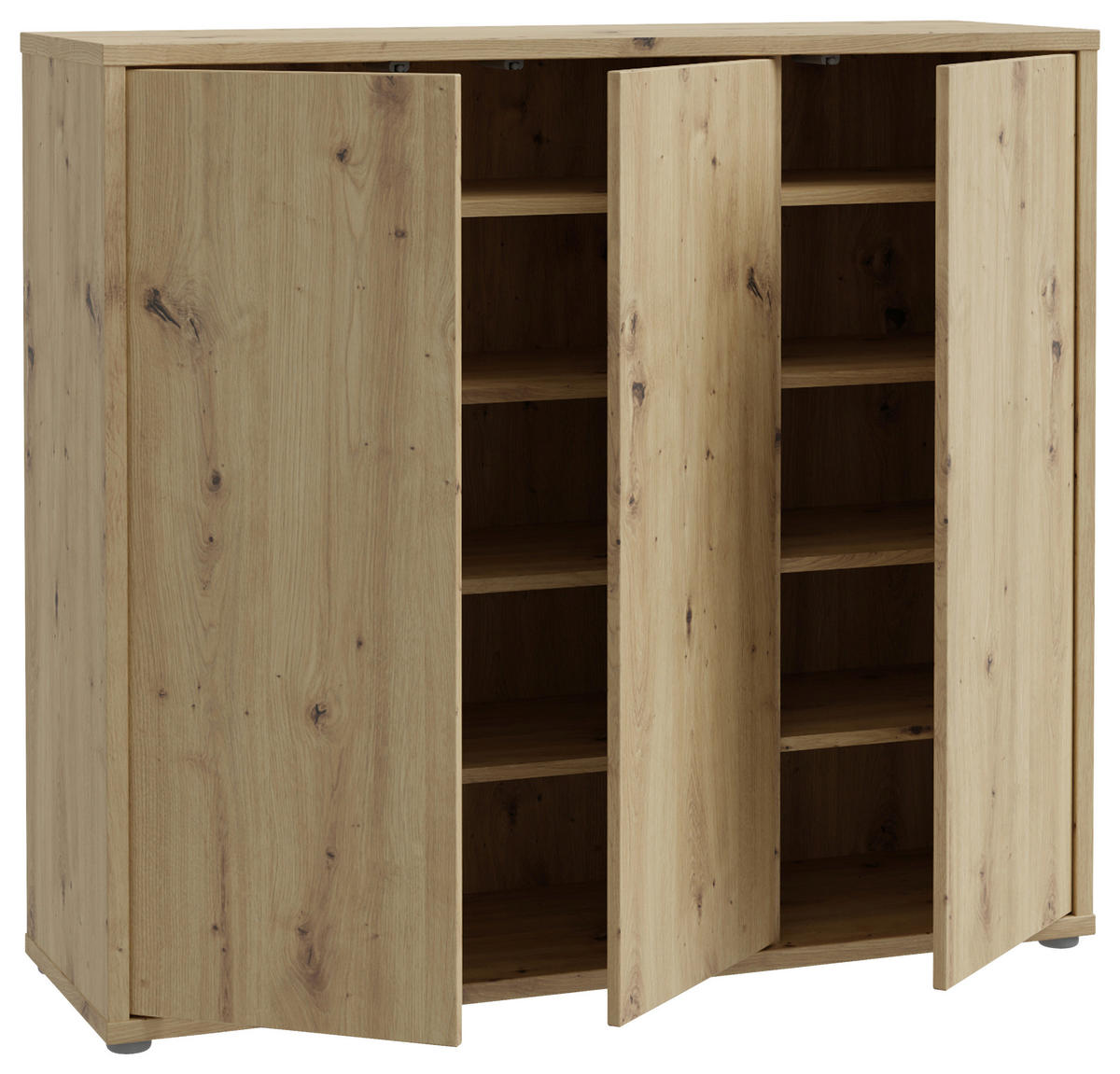 Dulap Pentru Pantofi 109,2/99,1/34,9 cm  - stejar Artisan/gri, Modern, plastic/material pe bază de lemn (109,2/99,1/34,9cm) - Modern Living