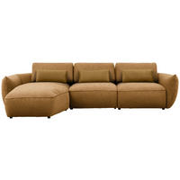 ECKSOFA  in Chenille Bronzefarben  190/340 cm  - Goldbraun/Schwarz, Design, Kunststoff/Textil (190/340cm) - Belluti