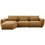 ECKSOFA  in Chenille Bronzefarben  190/340 cm  - Goldbraun/Schwarz, Design, Kunststoff/Textil (190/340cm) - Belluti