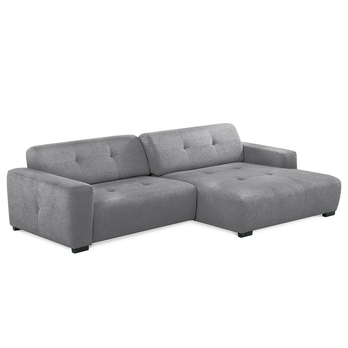 ECKSOFA AUSTIN Grau Flachgewebe Sitztiefenverstellung  - Schwarz/Grau, Design, Kunststoff/Textil (286/169cm) - Livetastic
