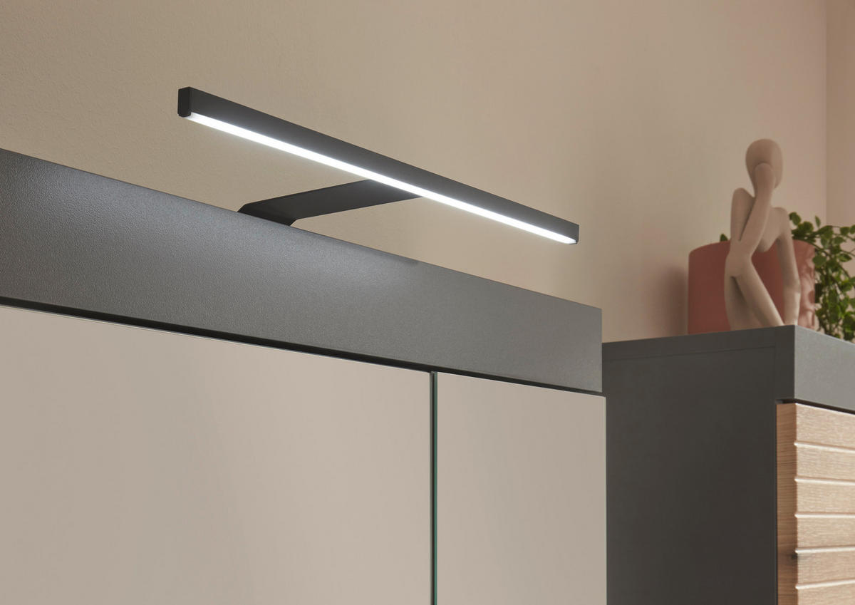SPIEGELSCHRANK 60/77/17 cm  - Graphitfarben, Basics, Glas/Holzwerkstoff (60/77/17cm) - MID.YOU