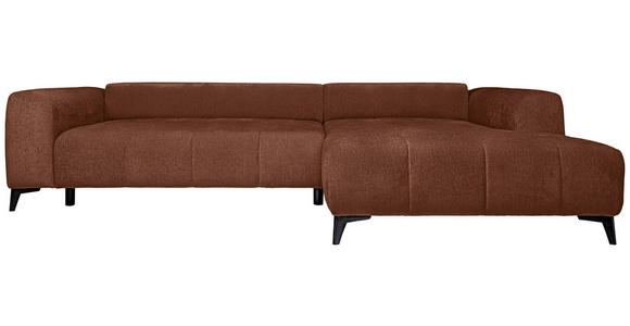 ECKSOFA  in Chenille Rostfarben  279/222 cm  - Rostfarben/Schwarz, KONVENTIONELL, Kunststoff/Textil (279/222cm) - Hom`in