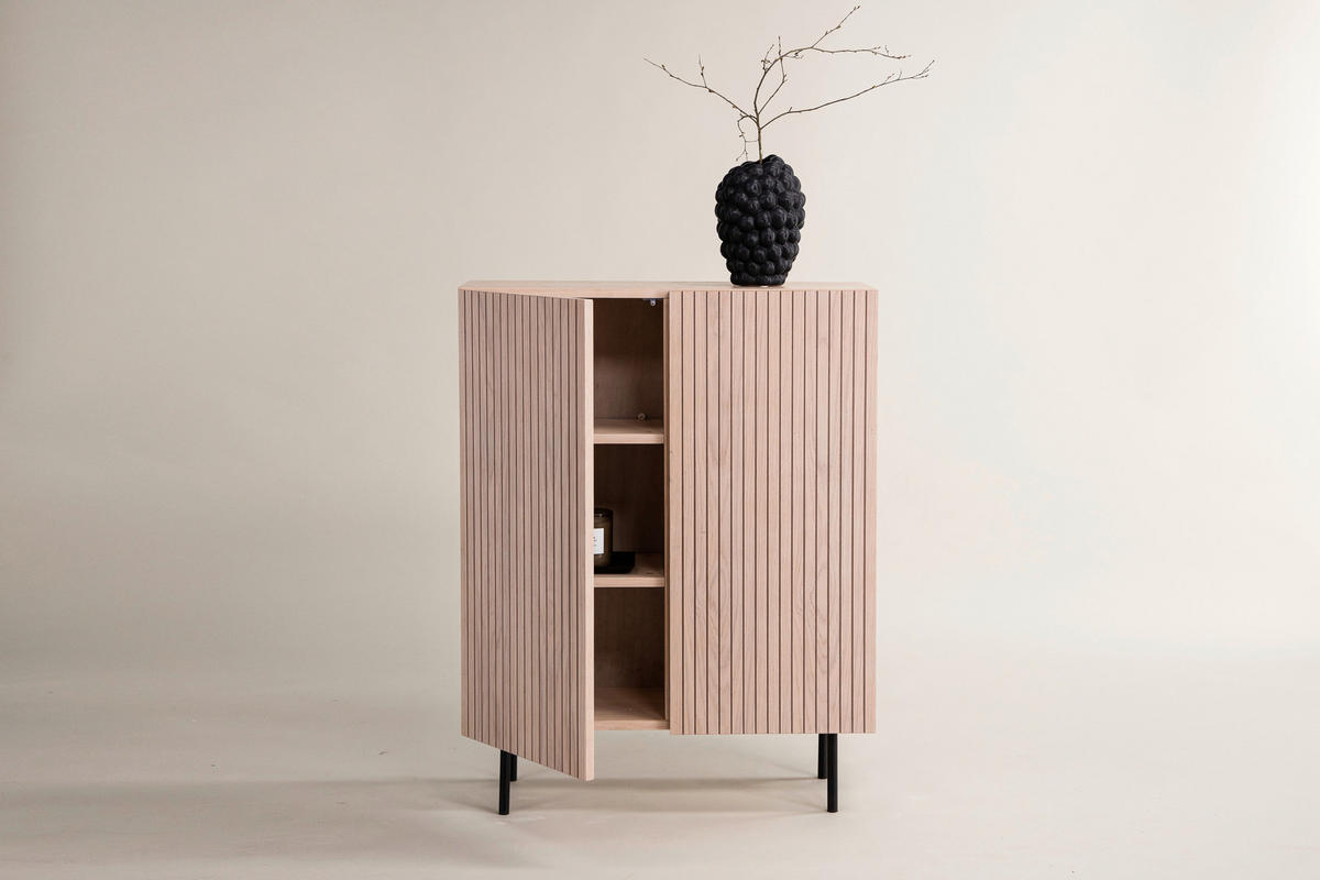 HIGHBOARD  in 80/103/30 cm  - Eichefarben/Schwarz, Design, Holz/Holzwerkstoff (80/103/30cm) - Livetastic