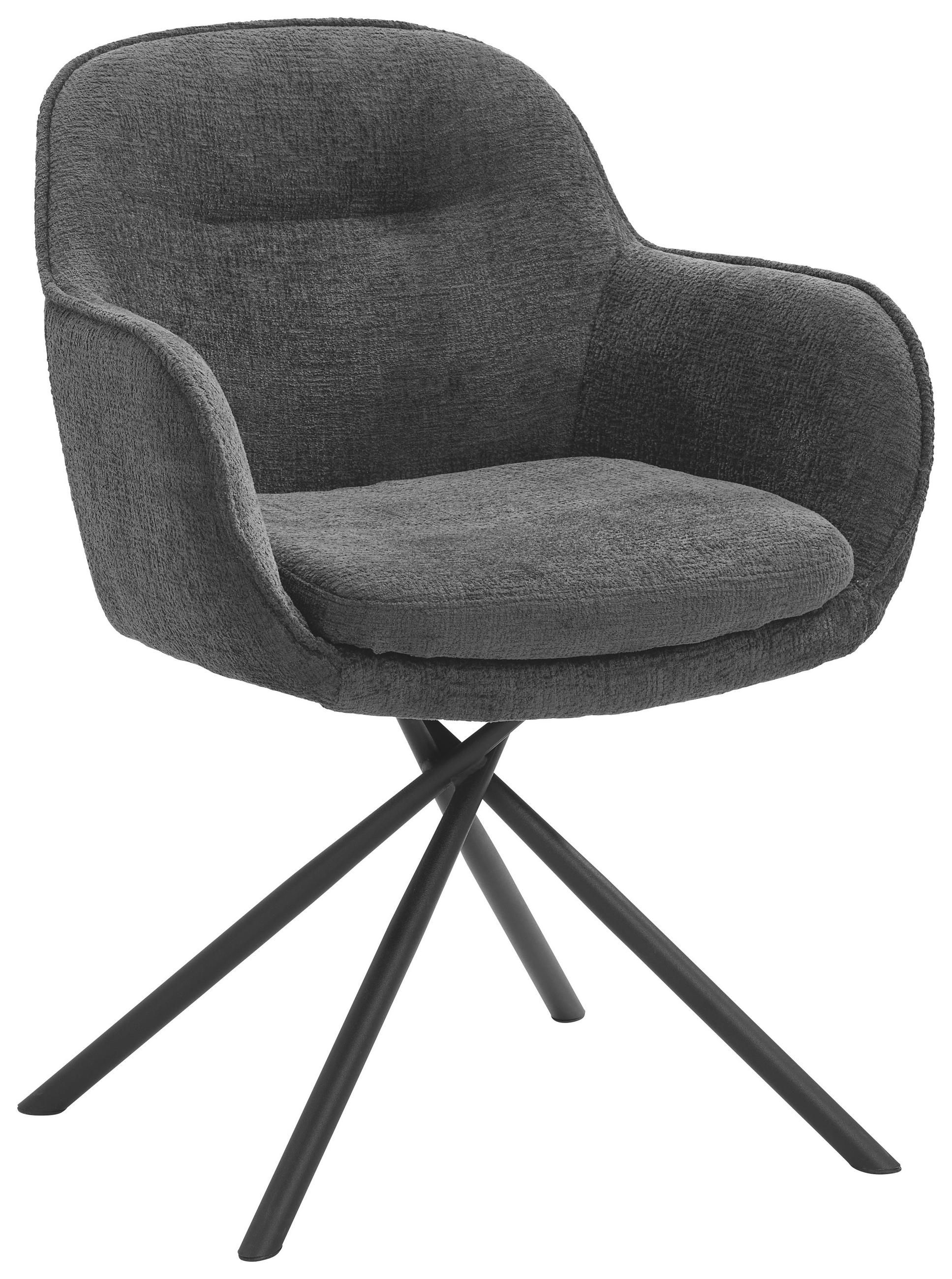 ARMLEHNSTUHL  in Webstoff  - Schwarz/Grau, Design, Textil/Metall (64/87/63cm) - Novel