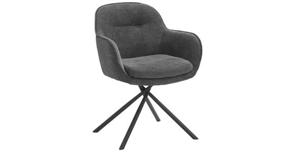 ARMLEHNSTUHL in Webstoff - Schwarz/Grau, Design, Textil/Metall (64/87/63cm) - Novel
