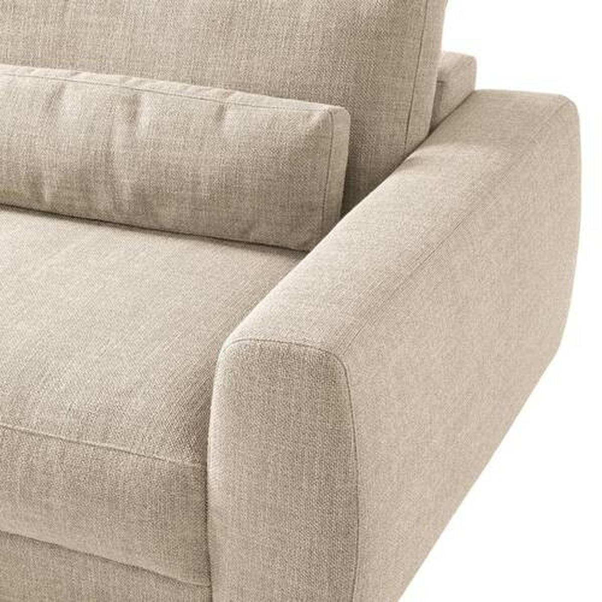 3-SITZER-SOFA in Webstoff Beige  - Beige/Schwarz, Design, Kunststoff/Textil (250/80/117cm) - home24