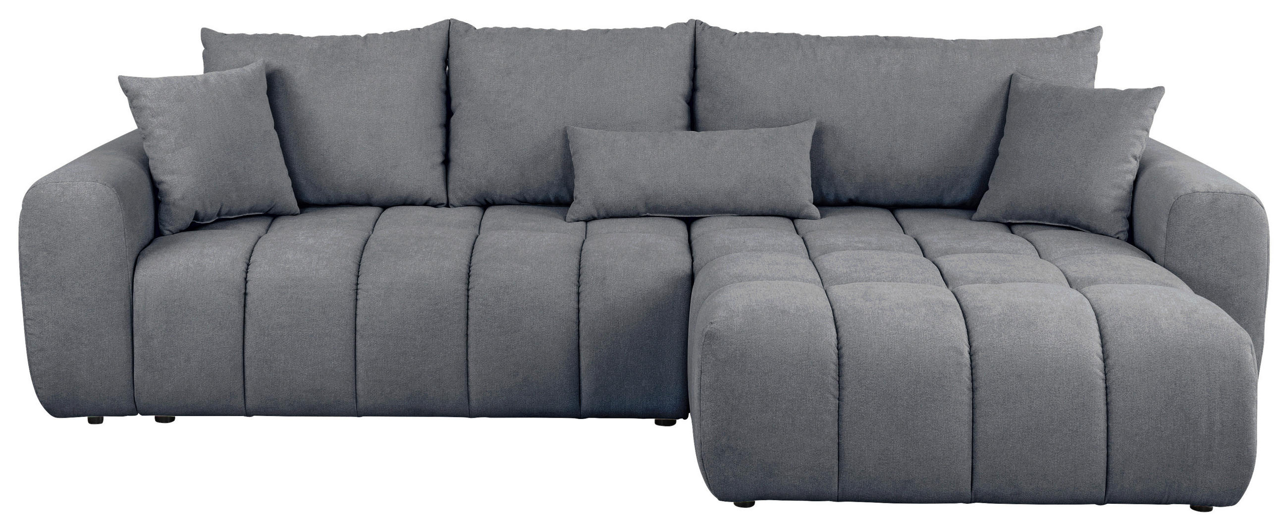 ECKSOFA in Velours Dunkelgrau  - Dunkelgrau/Schwarz, KONVENTIONELL, Kunststoff/Textil (298/168cm) - Carryhome