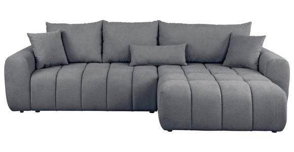 ECKSOFA Dunkelgrau Velours  - Dunkelgrau/Schwarz, KONVENTIONELL, Kunststoff/Textil (298/168cm) - Carryhome