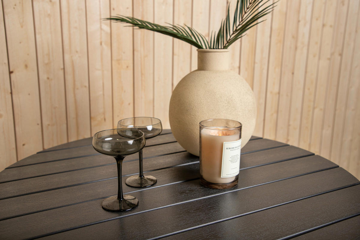 GARTENTISCH Metall, Kunststoff rund  - Schwarz, KONVENTIONELL, Kunststoff/Metall (90/74cm) - Gardenson