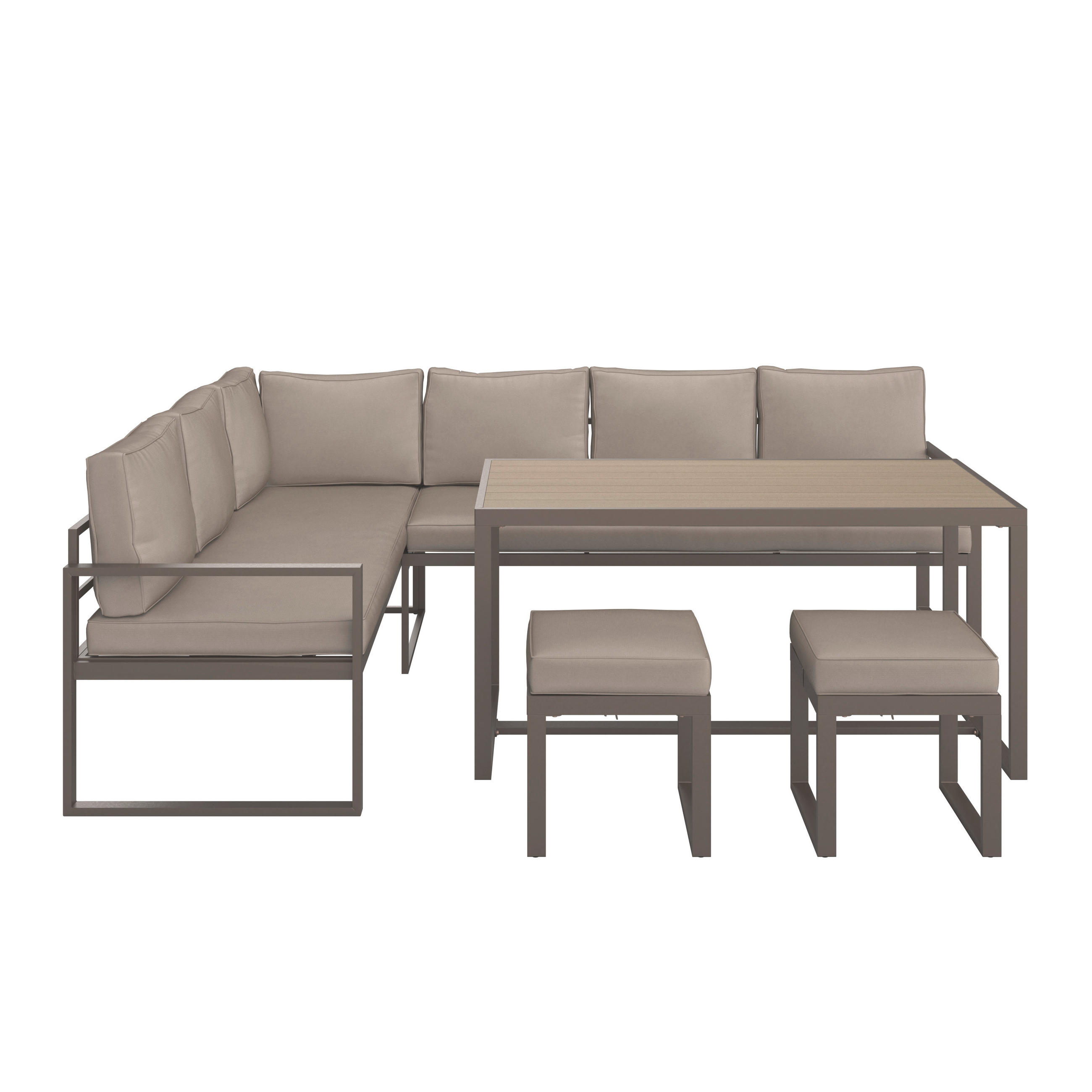 VRTNA GARNITURA   metal, plastika  smeđa    - smeđa, Moderno, metal/plastika (176/240,5cm) - Ambia Garden