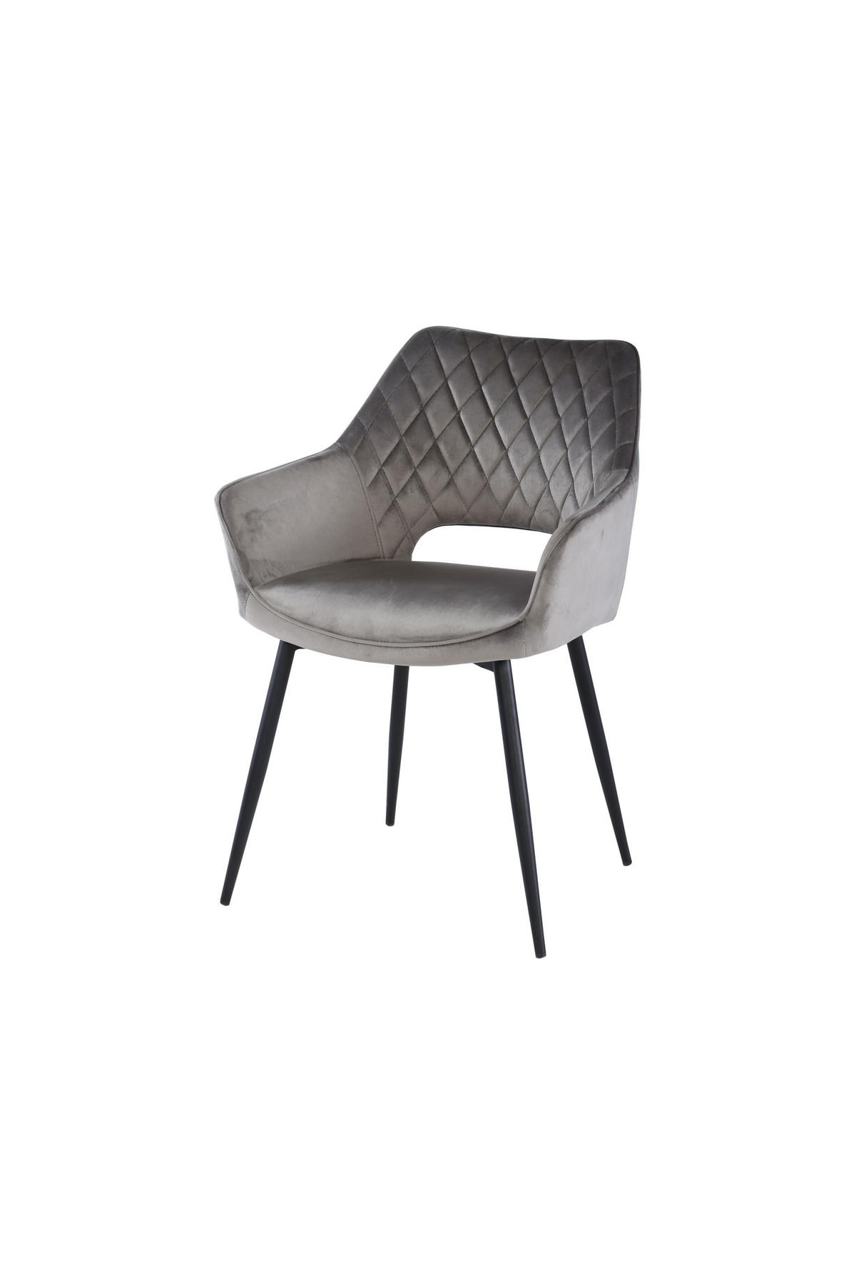 STOLICA S NASLONOM ZA RUKE  siva, crna  drvo, metal, tekstil      - siva/crna, Konvencionalno, drvo/metal (56/56/80,5cm) - Carryhome