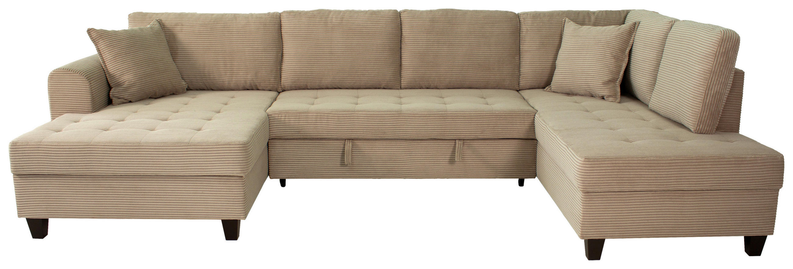 WOHNLANDSCHAFT MORITZ Graubraun Cord  - Graubraun, Trend, Textil (155/324/178cm) - P & B