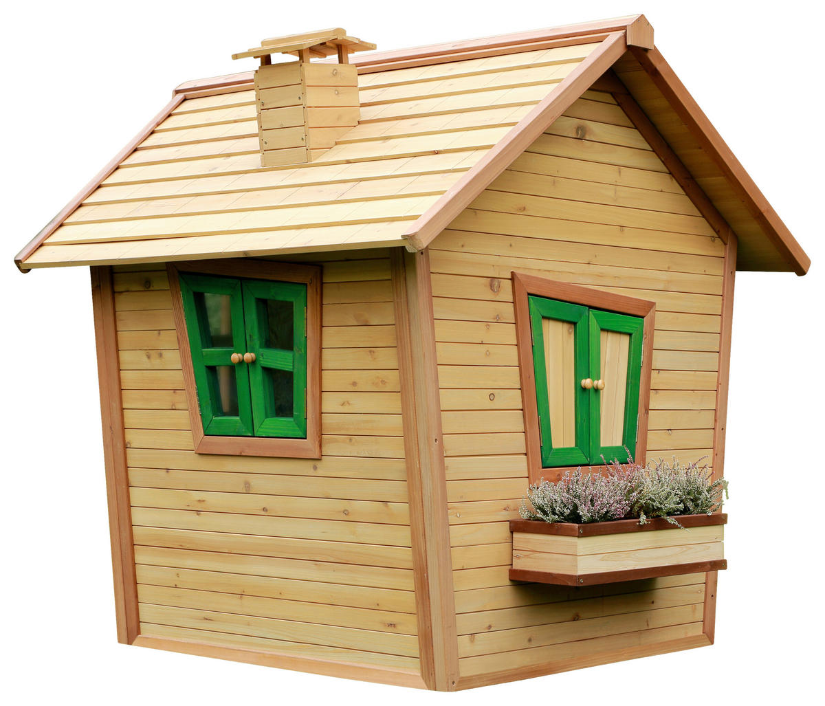 SPIELHAUS 144/146/157 cm  - Braun/Grün, KONVENTIONELL, Holz (144/146/157cm) - Ambia Garden