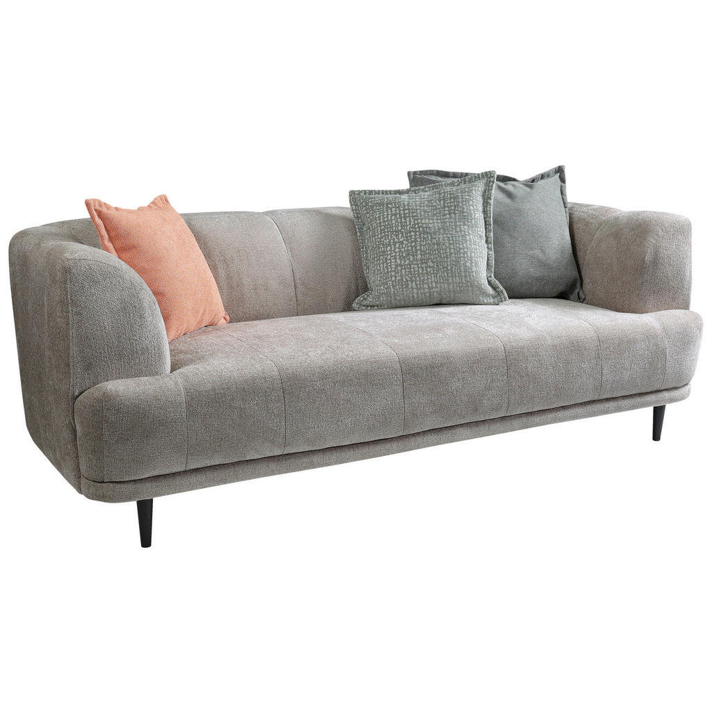 Thumbnail - Mid.you 3-Sitzer-Sofa, Graubraun, Textil, Füllung: Polyurethan (Pur), 226x77x106 cm, Made in EU, Wohnzimmer, Sofas & Cou...